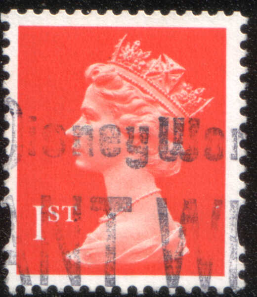 Timbre: Elizabeth II type aq (orange) lithographi&eacute; (Q)