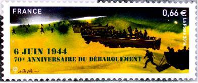 Timbre: 70 eme anniversaire du d&eacute;barquement