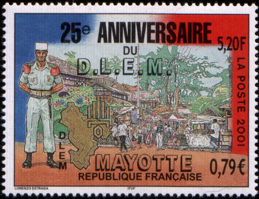 Timbre: 25e anniversaire du D.L.E.M., l&eacute;gionnaire