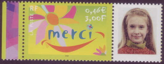 Timbre: T.P. Merci avec vignette perso.