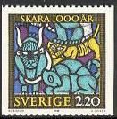 Timbre: Skara - Arche de No&eacute; - vitrail de la  cath&eacute;drale