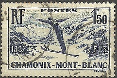 Timbre: Championnats de ski &agrave; Chamonix