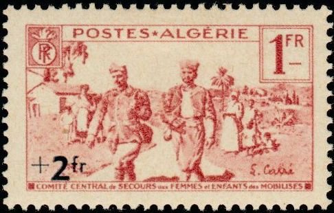 Timbre: Familles des mobilis&eacute;s - surcharge 2 F