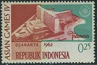 Timbre: 4&egrave; Jeux Asiatique H&ocirc;tel Indonesia