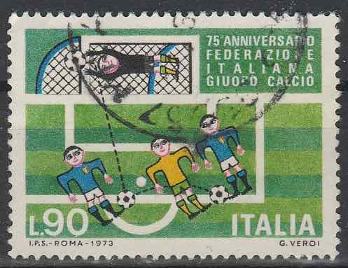Timbre: 75e anniversaire, F&eacute;d&eacute;ration italienne de football