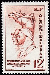 Timbre: Cinquantenaire des Compagnies sahariennes
