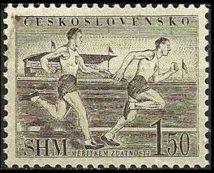 Timbre: Association pour le sport - course &agrave; relais