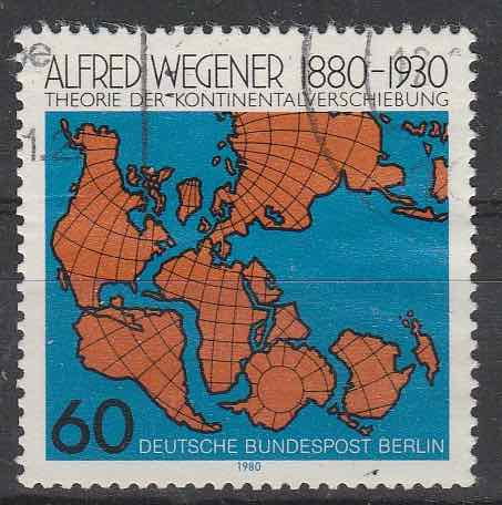 Timbre: 100 ans de la naissance d'Alfred Wegener, g&eacute;ophysicien