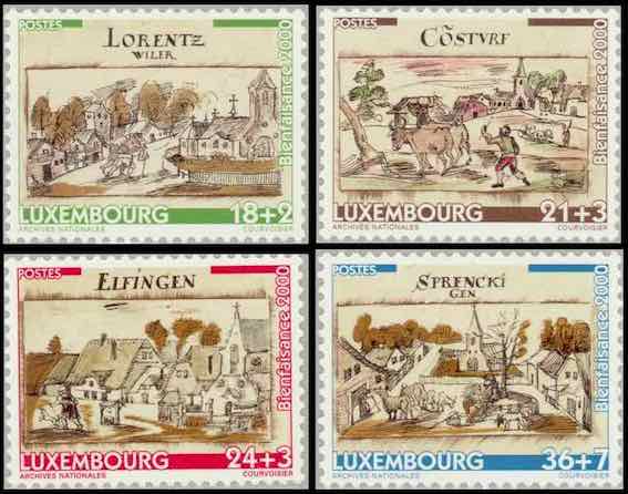 Timbre: Timbres de bienfaisance, dessins de localit&eacute;s