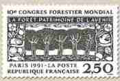 Timbre: 10&deg;Congr&egrave;s forestier mondial &agrave; Paris