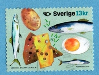 Timbre: Gastronomie su&eacute;doise, adh&eacute;sif
