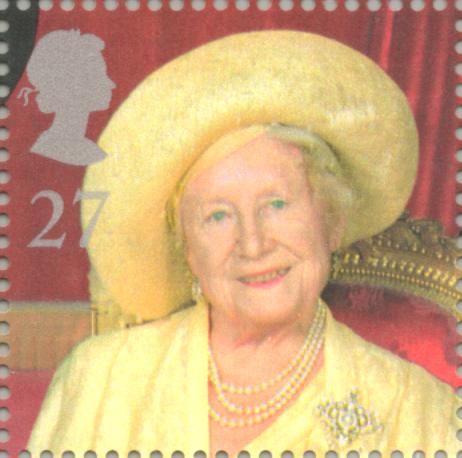 Timbre: 100 ans de la Reine m&egrave;re