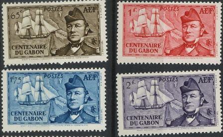 Timbre: Cent de la pr&eacute;sence fran&ccedil;aise au Gabon