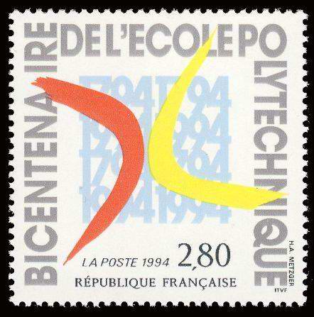 Timbre: Bicentenaire de la cr&eacute;ation de l'Ecole Polytechnique.