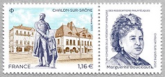 Timbre: 96e congr&egrave;s Chalon-sur-Sa&ocirc;ne - Marguerite Boucicaut