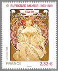 Timbre: Alphonse Mucha  R&ecirc;verie