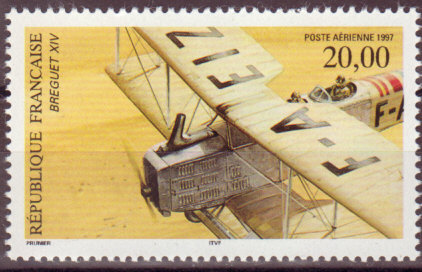 Timbre: Biplan Br&eacute;guet XIV - 61b