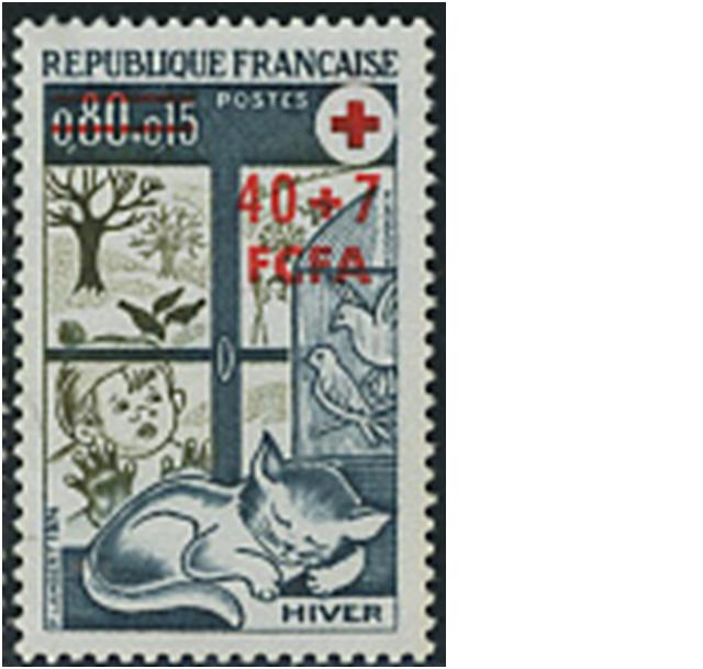 Timbre:  Croix-rouge, Les saisons