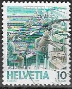 Timbre: Le transport postal : Tri de colis