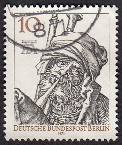 Timbre: Le cornemusier d'Albert D&uuml;rer 