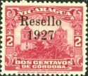 Timbre: Cath&eacute;drale de Le&oacute;n surcharg&eacute; Resello 1927